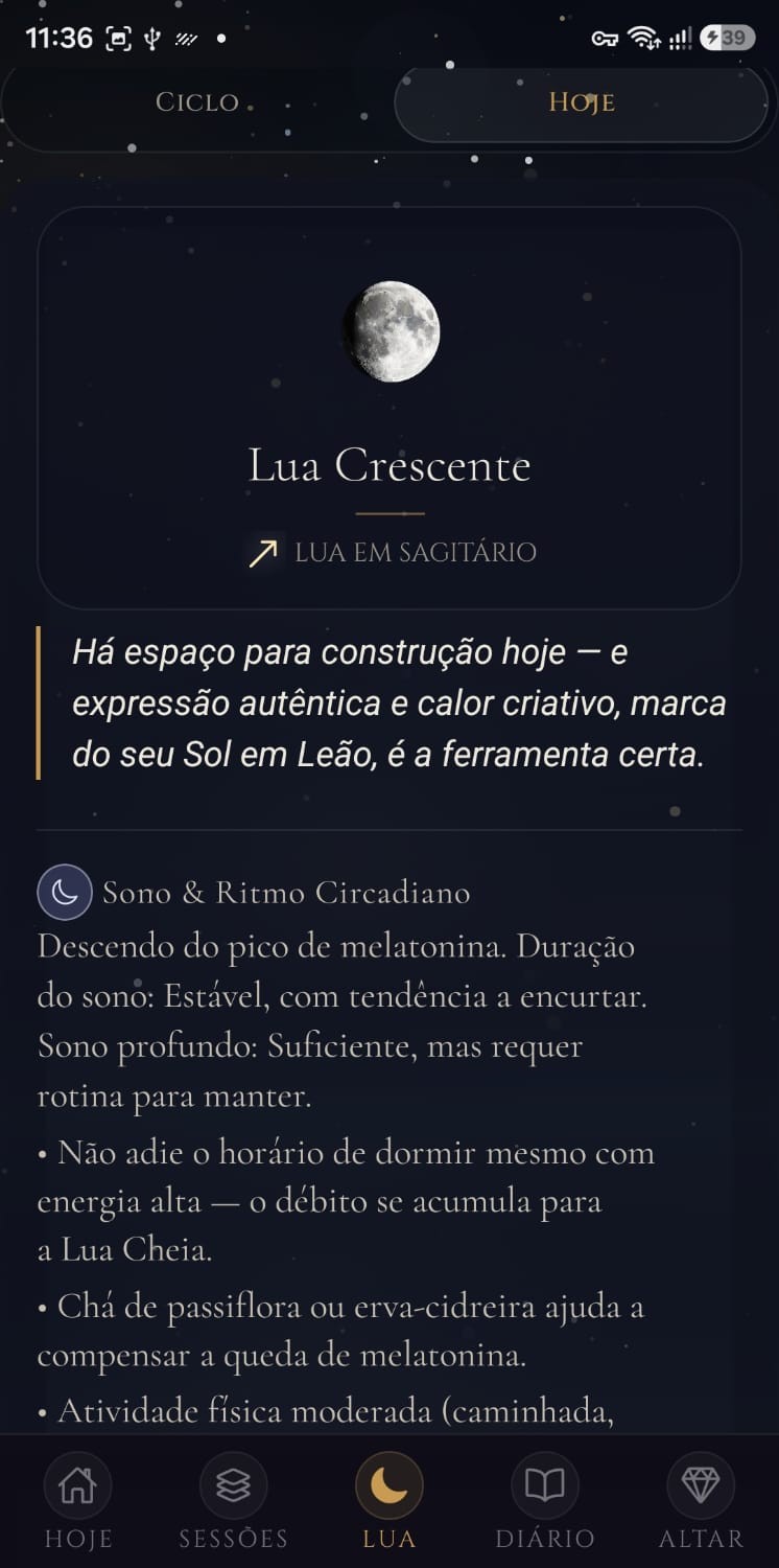 Leitura lunar do dia