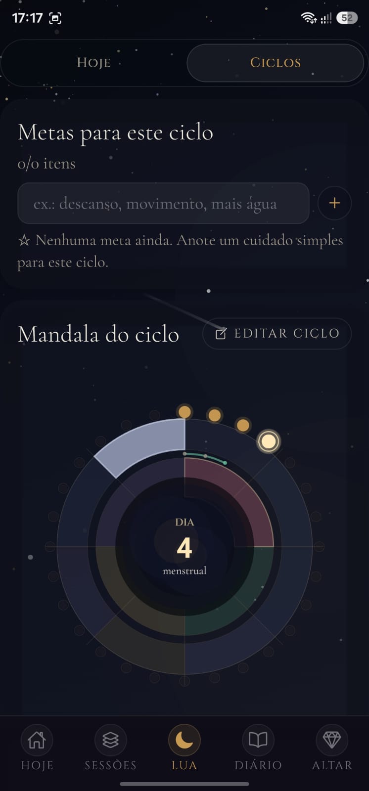 Lua — mandala do ciclo e leitura pessoal