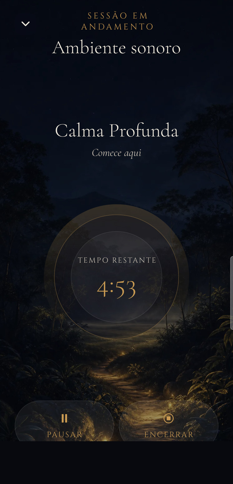 Sessão em andamento — Foco Solar com tempo restante